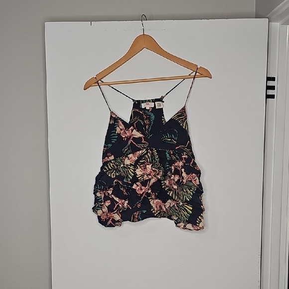 Levi's Tops - Levi's Blue Floral Camisole Ruffle Top